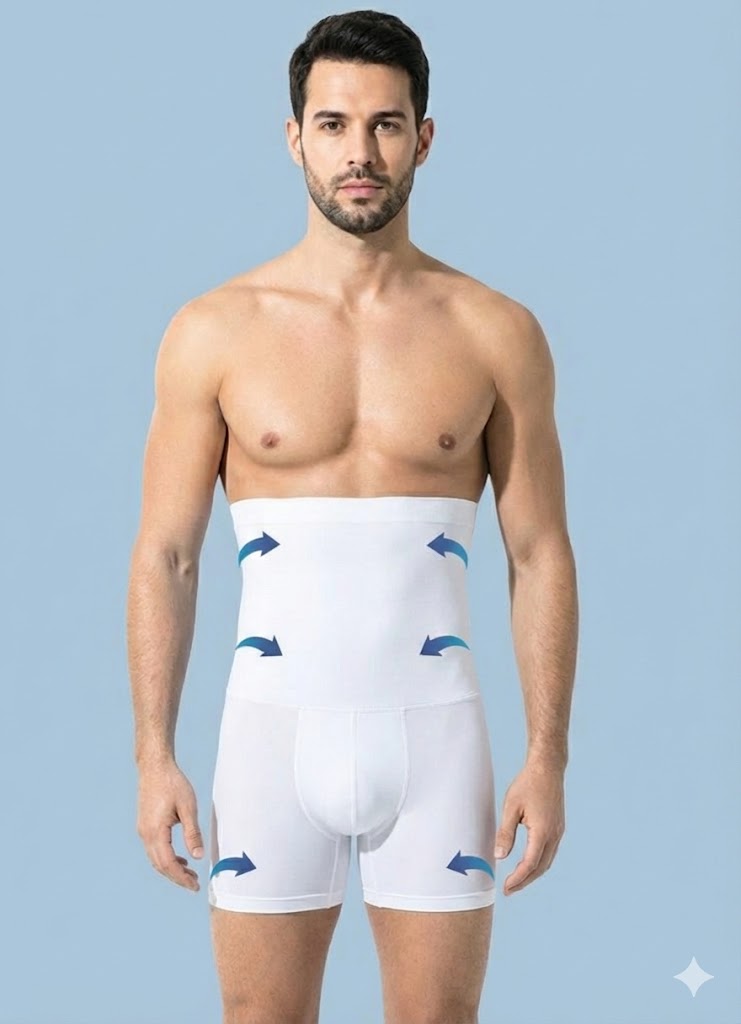 High Waist Boxer Shapewear for Men, Regular