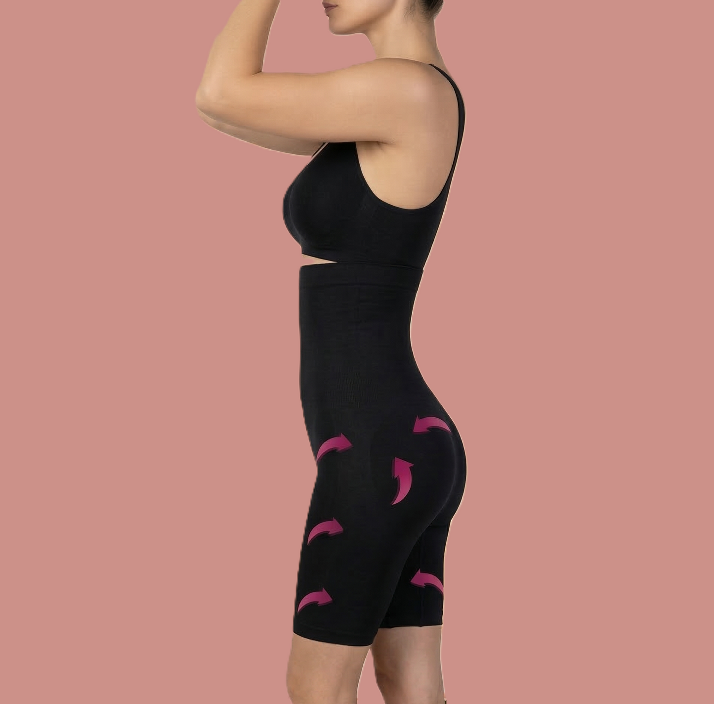 High Waist Shapewear Short mit Lifting Struktur, Regular