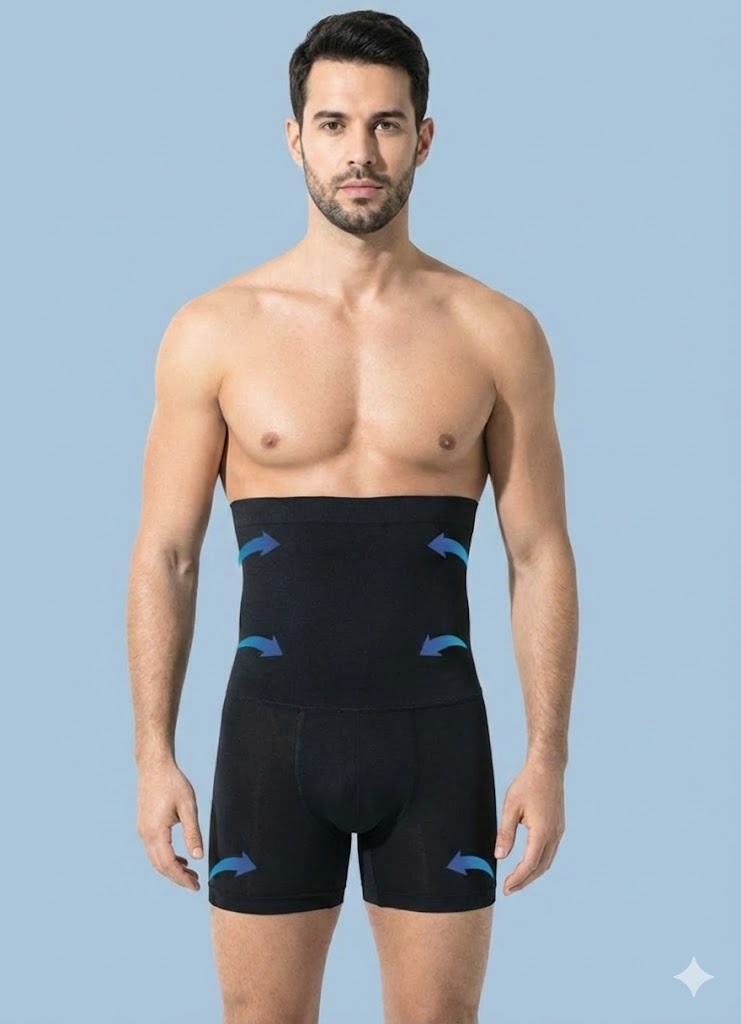 High Waist Boxer Shapewear for Men, Regular